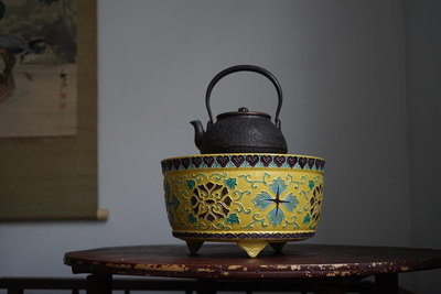 【店主收藏】日本拍回 古美術茶道具 聠掛（瓶掛） 火缽 碳爐-7990
