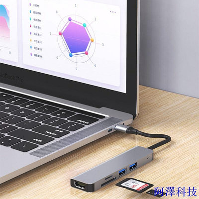 阿澤科技5合1 type-c轉HDMI+USB*2+sd+tf YG2010N type-c底座