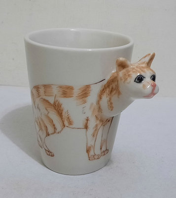 HOMEE 純手繪陶瓷動物杯/3D立體馬克杯(緬甸貓)