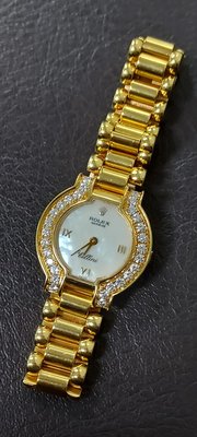 勞力士 rolex cellini 18k 金 全原裝 珍珠母貝 鑽錶 女錶