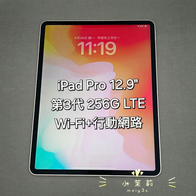【高雄現貨】iPad Pro 3 12.9吋 3代 256G LTE Wi-Fi+行動網路 可插卡 銀256Gb