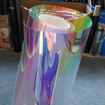 炫彩玻璃貼膜防曬隔熱裝飾七彩鐳射紙幻彩貼紙透明彩虹膜漸變彩色
