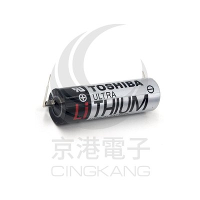 京港電子【220400000037】TOSHIBA PLC 鋰電池 ER6V /3.6V (一次性) (帶焊腳)
