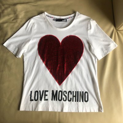 [品味人生]保證正品 Love Moschino 女用 紅色 愛心 短袖T恤 短T size 42