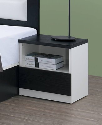 【生活家傢俱】HJS-455-4：艾美爾一抽床頭櫃-酷黑色【台中家具】床邊櫃 置物櫃 抽屜 低甲醛E1系統板 系統家具