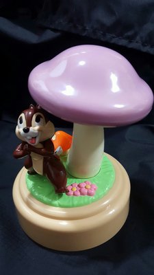 【售完】日本 東京 迪士尼 2005年夢幻商品 奇奇蒂蒂 大尺寸 掌上 夜燈 小夜燈 公仔燈 香菇 (紫香菇)