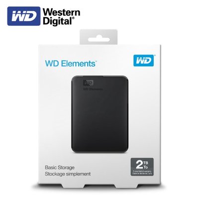 【保固公司貨】 威騰 WD Elements 2.5吋 外接式硬碟 2TB (WD-EMT-2TB)