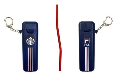 現貨 不用等 星巴克 正品代買 台灣限定 FILA限定系列收納吸管組 深藍色 聯名系列 吊飾 鑰匙圈 攜帶方便 限量商品