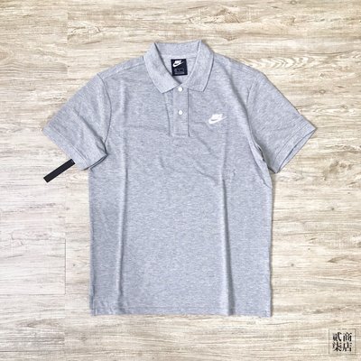 (貳柒商店) Nike NSW SEC POLO 男款 灰色 POLO衫 短袖 刺繡 CJ4457-063