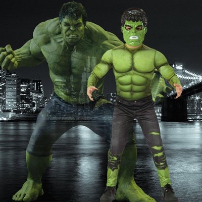 現貨 綠巨人服裝兒童cosplay浩克超級英雄復仇者聯盟派對舞臺表演服【規格不同，價格不同】正品促銷
