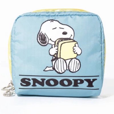 LeSportsac x Snoopy 史努比 拼色 化妝包收納包 降落傘防水材質 6701 加大版 限量優惠