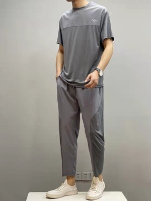 亞軒潮店 潮款現出ARC'TERYX 始祖鳥 套裝!夏季新款男士戶外運動健身冰絲涼爽速干透氣短袖長褲