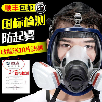 防毒面具全面罩專用頭戴式防護罩化工全臉面罩放毒氧氣生化防毒罩