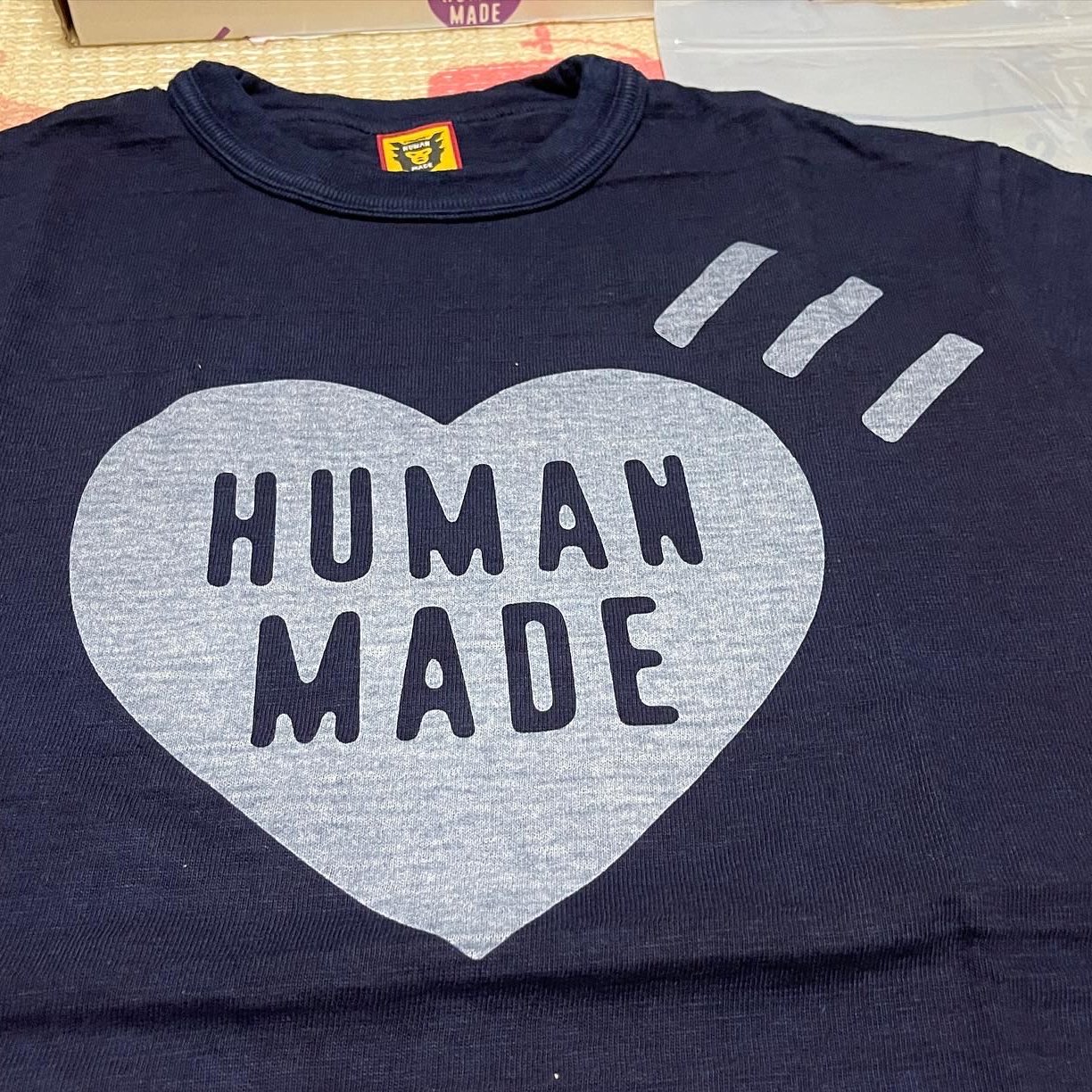 Human made 2022人間製藍染系列大愛心Indigo T-shirt 深藍尺寸m