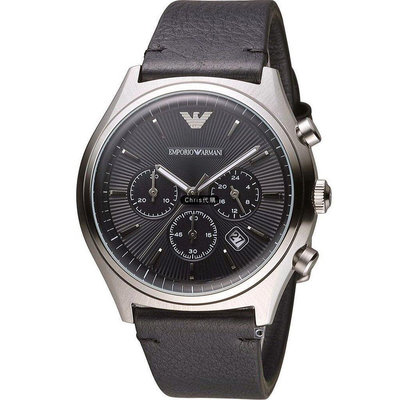 現貨 精品代購 EMPORIO ARMANI 亞曼尼手錶 AR1975 日期視窗三眼計時腕錶 皮錶帶 手錶 歐美代購 可開發票