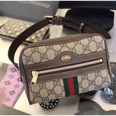 GUCCI GG Ophidia Small 綠紅織帶腰包 胸口包 517076 Melody