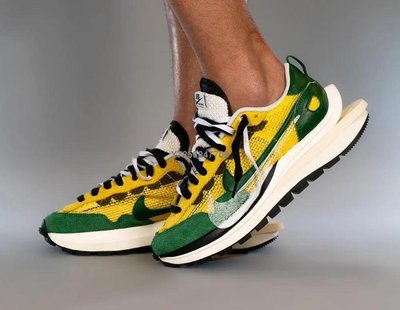 【正品】Nike Vaporwaffle x Sacai3.0 CV1363-700 黃綠休閒慢跑鞋男女鞋