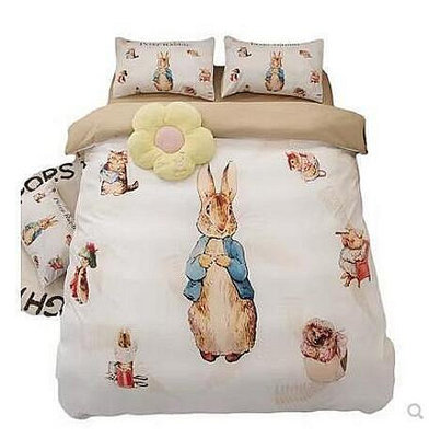 卡通動漫彼得兔床包黛西床包四件組學生宿舍棉尾兔床單被套0.9米床三件套