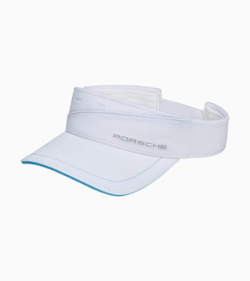 《保時捷車主精品》白色中性遮陽帽PORSCHE 字體亮藍帽邊