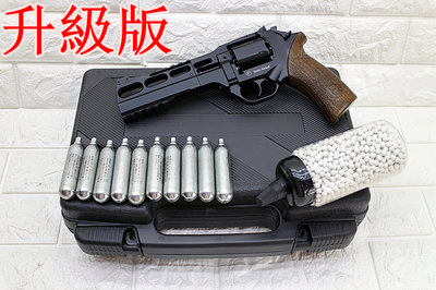 [01] Chiappa Rhino 60DS 左輪 手槍 CO2槍 升級版 黑 + CO2小鋼瓶 + 奶瓶 + 槍盒