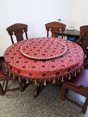 [快速出貨]新中式桌布紅木布藝餐桌圓桌布方桌中國風茶幾布古典臺布蓋布定制