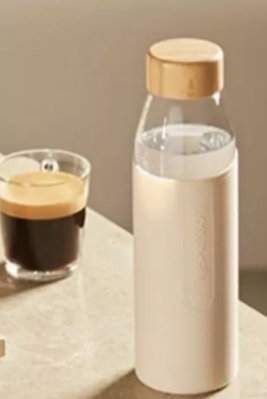 Nespresso 原廠杯套 隨身玻璃竹蓋高質感 500ml水瓶簡約耐熱玻璃水瓶