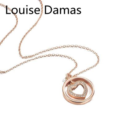 5siss韓代飾品韓國代購Louise Damas純銀心形項鍊女鎖骨鍊小眾設計感玫瑰金輕奢