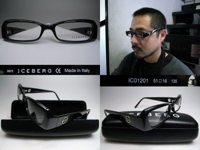 信義計劃 眼鏡 ICEBERG 眼鏡 義大利製 黑色膠框 下拉式鏤空 frames spectacles glasses