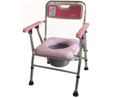 【免運】淡粉色 浴室防滑 鋁合金收折合式便器椅 浴室椅 洗澡椅 洗便椅 便盆椅 FC-201-P
