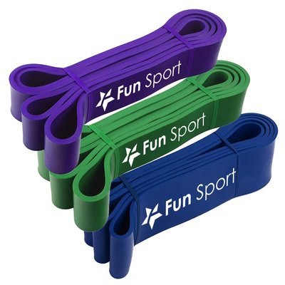 【FunSport趣運動】健力環-乳膠環狀高效拉力帶-(專業組)紫+綠+藍(彈力帶/拉力繩/阻力帶)Fun Sport