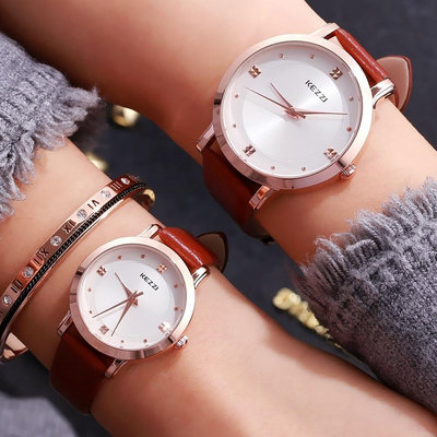 熱銷 珂紫KEZZI潮流時尚男女對錶休閑皮帶韓版學生石英錶情侶手錶腕錶時裝761 WG047