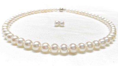 【Dreaming Jewelry】日本淡水白珠 6.5~7.5mm 3A級強光珠珍珠項鍊 含運可刷卡分12期