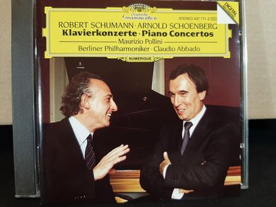 Pollini,Abbado,Schumann & Schoenberg-P.c,波里尼鋼琴，阿巴多指揮柏林愛樂，演繹舒曼& 荀伯格-鋼琴協奏曲，如新。