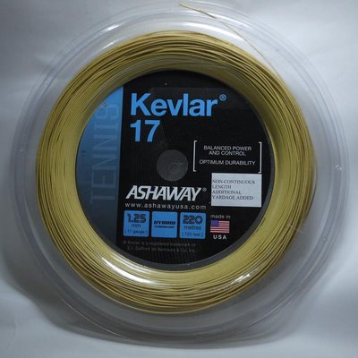 下殺-ASHAWAY 網球線 Kevlar 17 220M大捲  美國製克維拉線 子母線最佳搭檔軟網拍 網拍