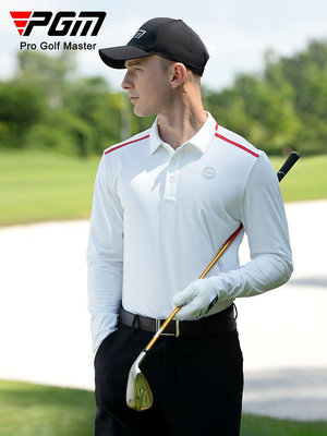 PGM 高爾夫服裝男長袖T恤秋冬男裝衣服運動polo衫比賽球衣