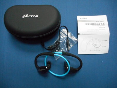 2手9成新~KINYO Micron藍芽立體聲耳機 藍芽耳機BTE-3665