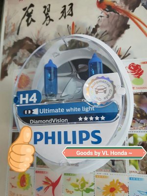 5000K ~~  H4 Philips Diamond Vision 12342DVS2 Ultimate White