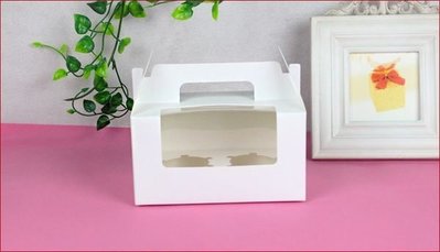 小原屋◕‿◕烘焙包裝2個裝白色西點/蛋糕/ 餅乾/巧克力紙盒/喜糖盒