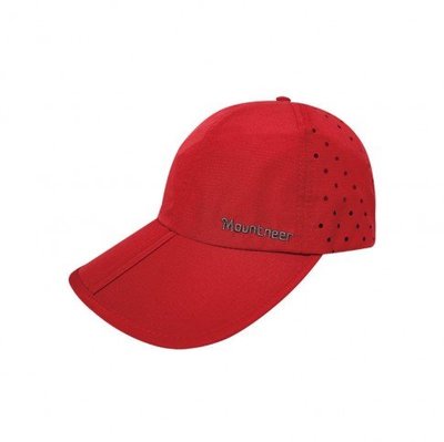 【山林】11H16-37 紅 中性 透氣可折抗UV棒球帽 遮陽帽防曬帽 露營登山健行 Mountneer
