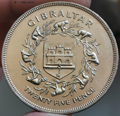銀幣H24--1977年直布羅陀25便士紀念幣--女皇登基25周年