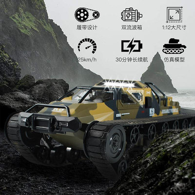 玩具 RC遙控高速坦克裝甲履帶戰車合金漂移電動男孩模型全地形越野