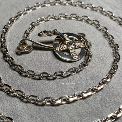 ｜L(60cm)｜Small & Large Cornered Chain 細角項鍊｜鷹扣圓輪｜Silver｜96.5