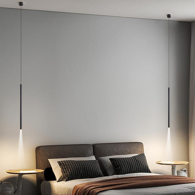 床頭吊燈現代簡約臥室床頭燈客廳背景墻氛圍燈極簡吊線小吊燈Z125--思晴