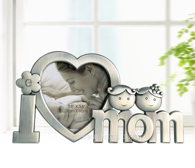 窩美創意禮品 (母親節禮物)I LOVE MOMO可愛金屬紀念相框