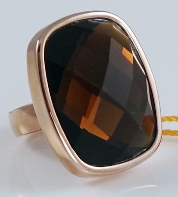 全新從未戴過 Folli Follie 鍍玫瑰金咖啡色水晶石誇張設計款戒指，只有一件！低價起標無底價，本商品免運費！