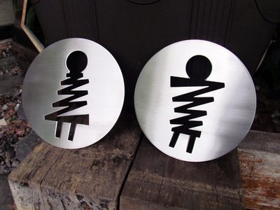 ＊設計品＊圓型不鏽鋼廁所標示牌、化妝室掛牌、衛生間吊牌、洗手間標示牌