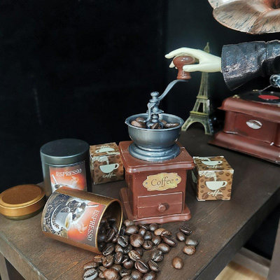 【現貨精選】BJD/SD娃娃3分叔體手搖式咖啡機復古咖啡豆研磨機娃用拍照道具