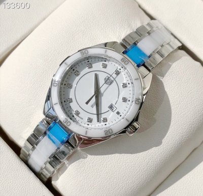 TAG HEUER Formula 1 陶瓷圈 白色面錶盤 白色陶瓷+銀色不鏽鋼錶帶 石英 女士手錶 WBJ141AD.BA0974