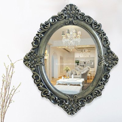 特賣- 壁掛化妝鏡歐式復古衛生間鏡子梳妝鏡防水浴室鏡酒店裝飾