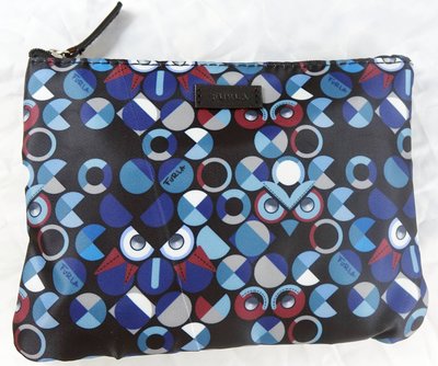 全新 Furla 長榮航空聯名貓頭鷹藍色色塊設計過夜包盥洗包隨手包手拿包化妝包，下單前先問存貨！免運費！